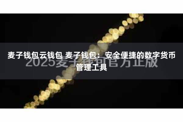 麦子钱包云钱包 麦子钱包：安全便捷的数字货币管理工具
