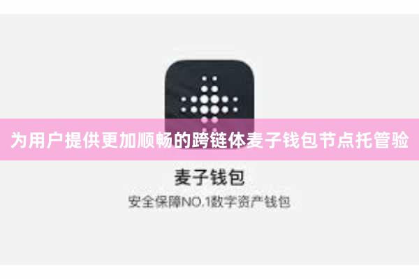 为用户提供更加顺畅的跨链体麦子钱包节点托管验