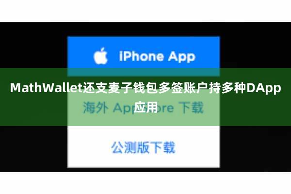 MathWallet还支麦子钱包多签账户持多种DApp应用